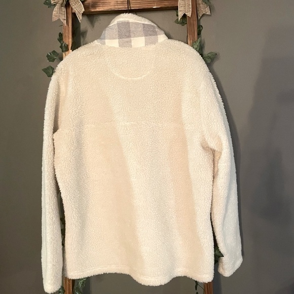 Natural Reflections Womans fleece Sherpa Cream Pullover jacket Size XL EUC - Picture 7 of 10